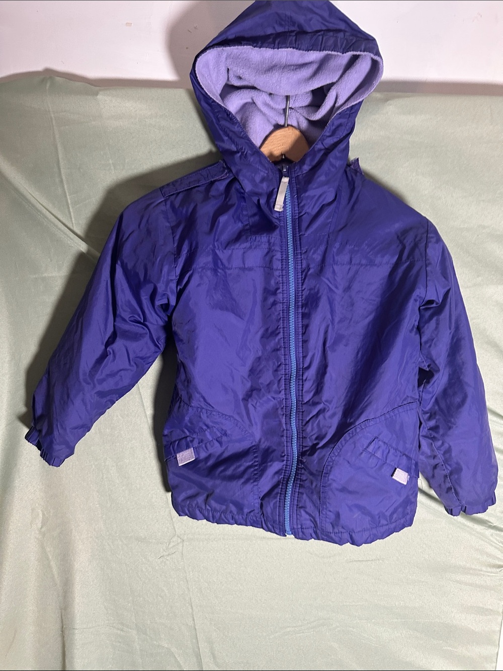Children's Hooded Purple Raincoat with Cozy Lined Hood